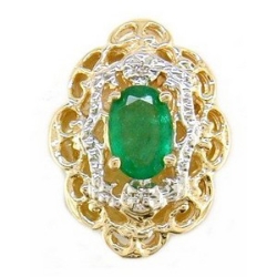 N339 14K EMERALD & DIAMOND SLIDE 
